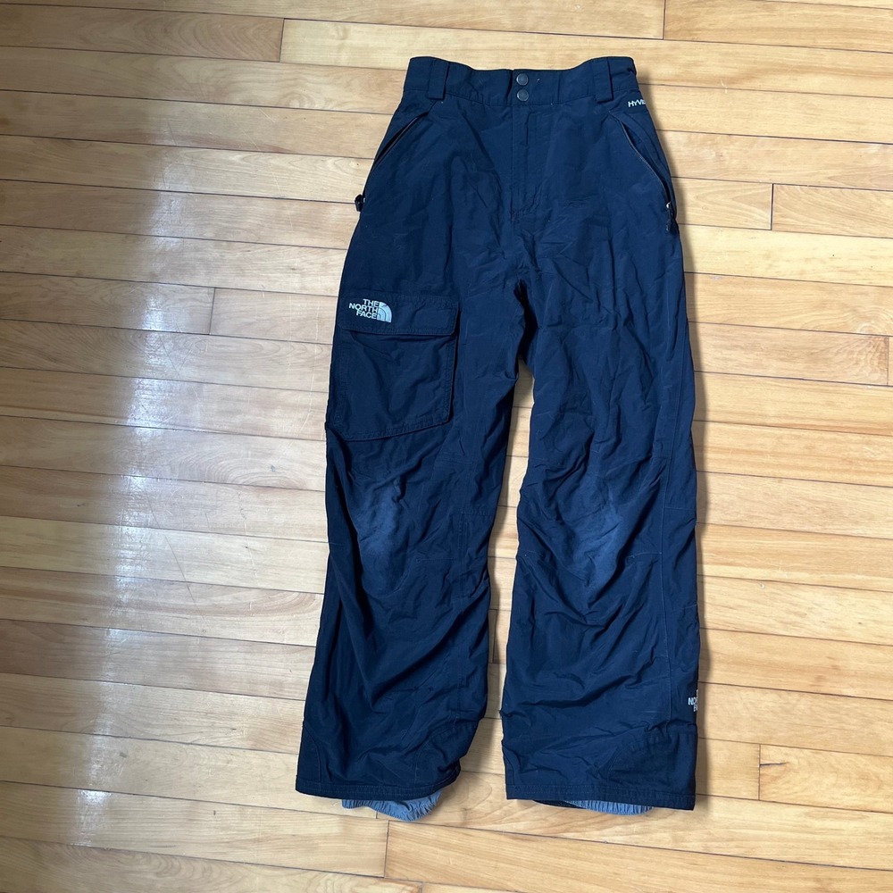 The North Face HyVent Black Snow Pants Kids Youth Ski Snowboard Cargo Insulated